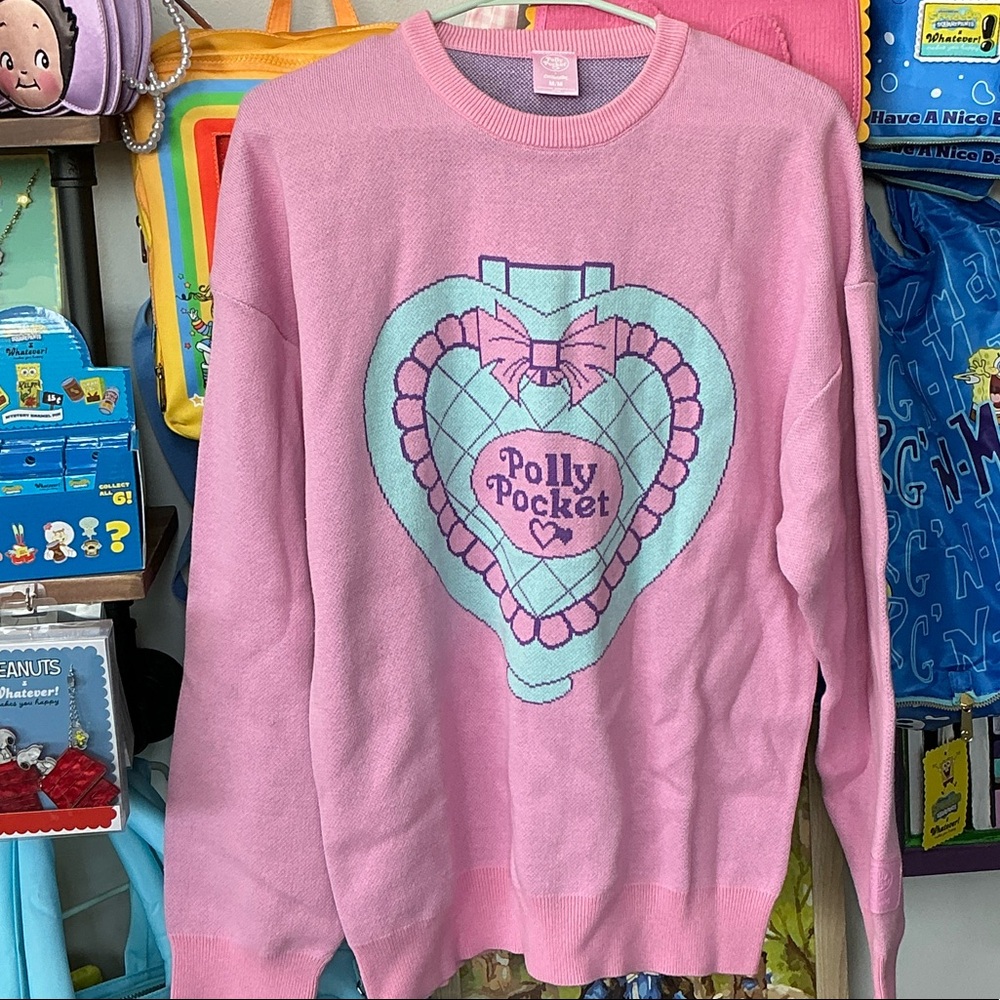 Polly Pocket Pink Heart Graphic Knit Sweater